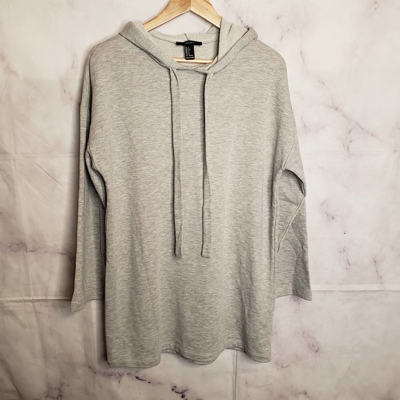 FOREVER 21 gray pullover hooded dress S - Picture 1 of 8